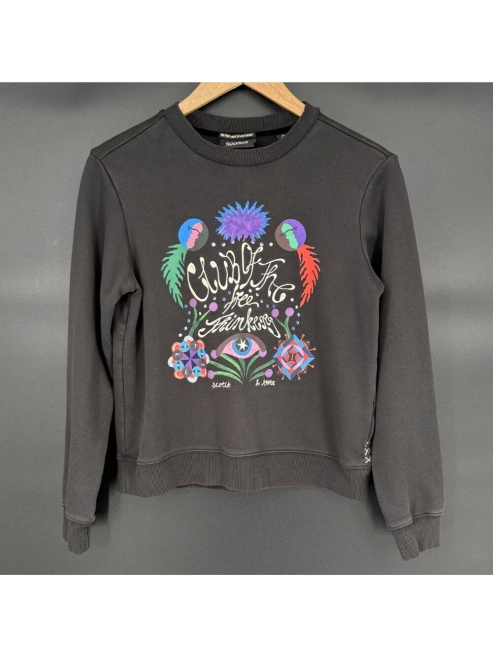 Scotch & Soda Amsterdam Women's Free Thinkers Graphic Sweatshirt XS Black